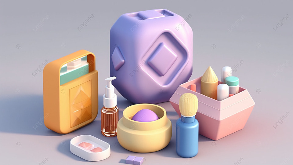 3D眼影唇彩化妆品电商banner背景