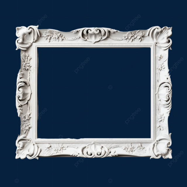 白色复古欧式花纹相框边框画框装饰图案