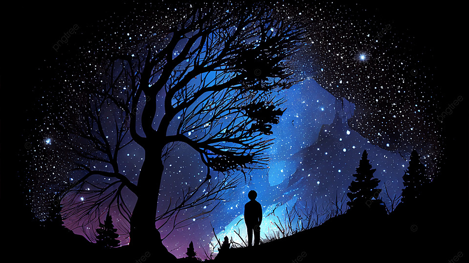 星空夜晚极光背景