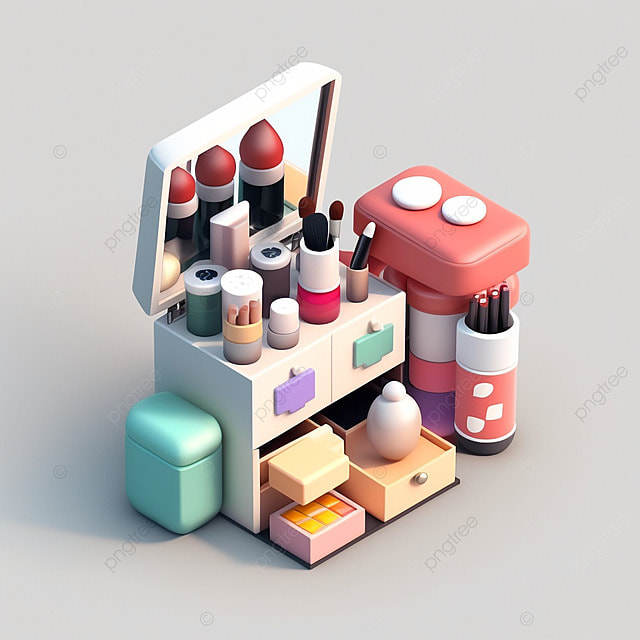 3d口红眼影化妆品电商背景海报背景