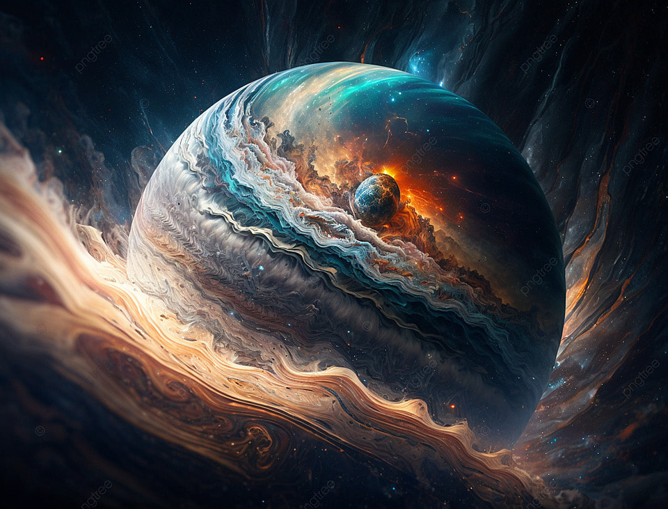 幻想宇宙星球星空卡通插画背景