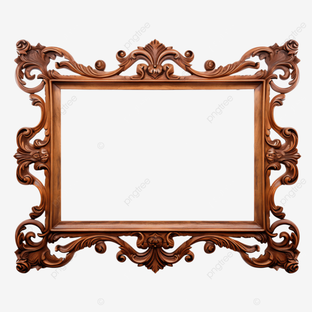 木质雕花图案植物欧式复古相框画框边框装饰图案