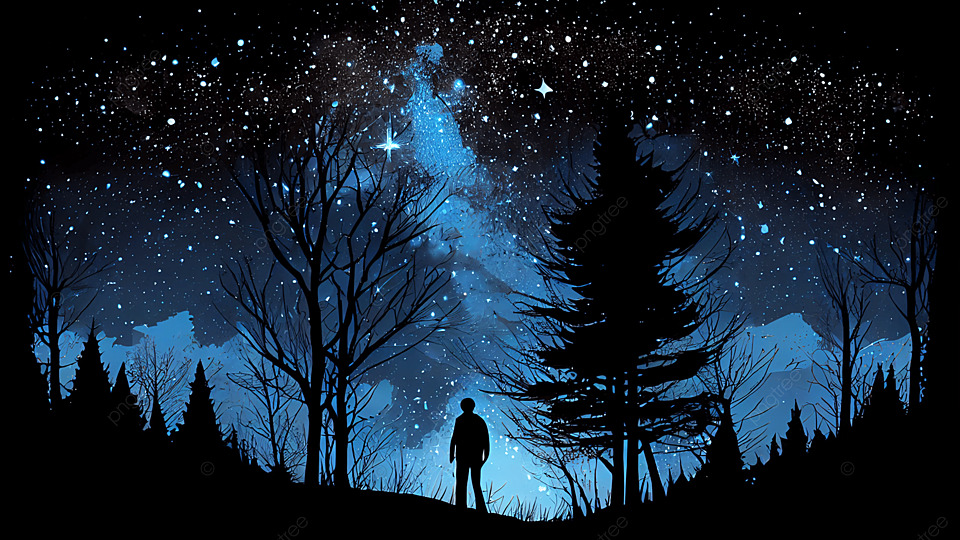 星空夜晚北极星背景
