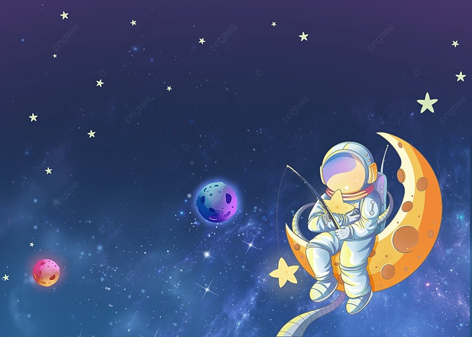 宇宙星空创意卡通背景
