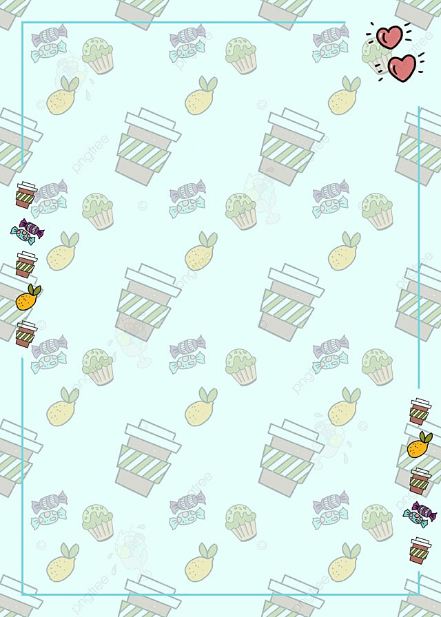 蛋糕可爱蓝色甜品平铺背景