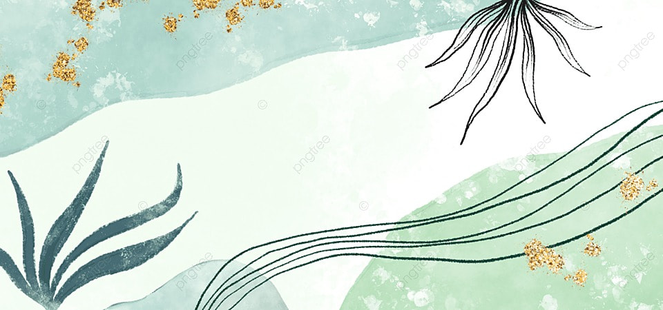 金箔水彩抽象植物晕染背景